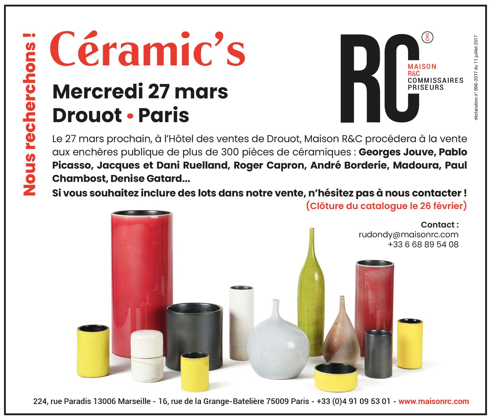 Ajouter un lot céramiques XXè