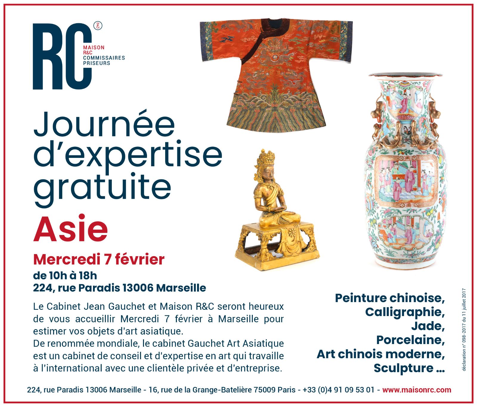 Estimation gratuite Art d'Asie 7 février 2024 Maison R&C